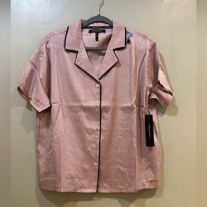 BCBGMAXAZRIA Shimmering Pink Satin Pajama Set Women’s Size Large